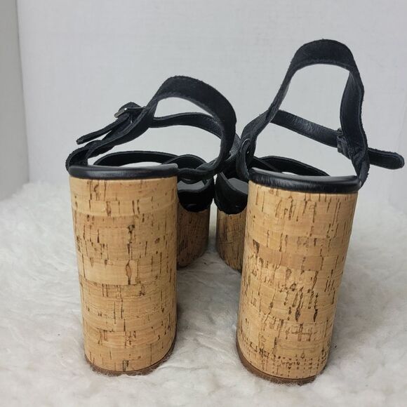 Free People Lisbon Womens Shoes Size 9 Platform Black Suede Mules/Heels - Picture 4 of 8